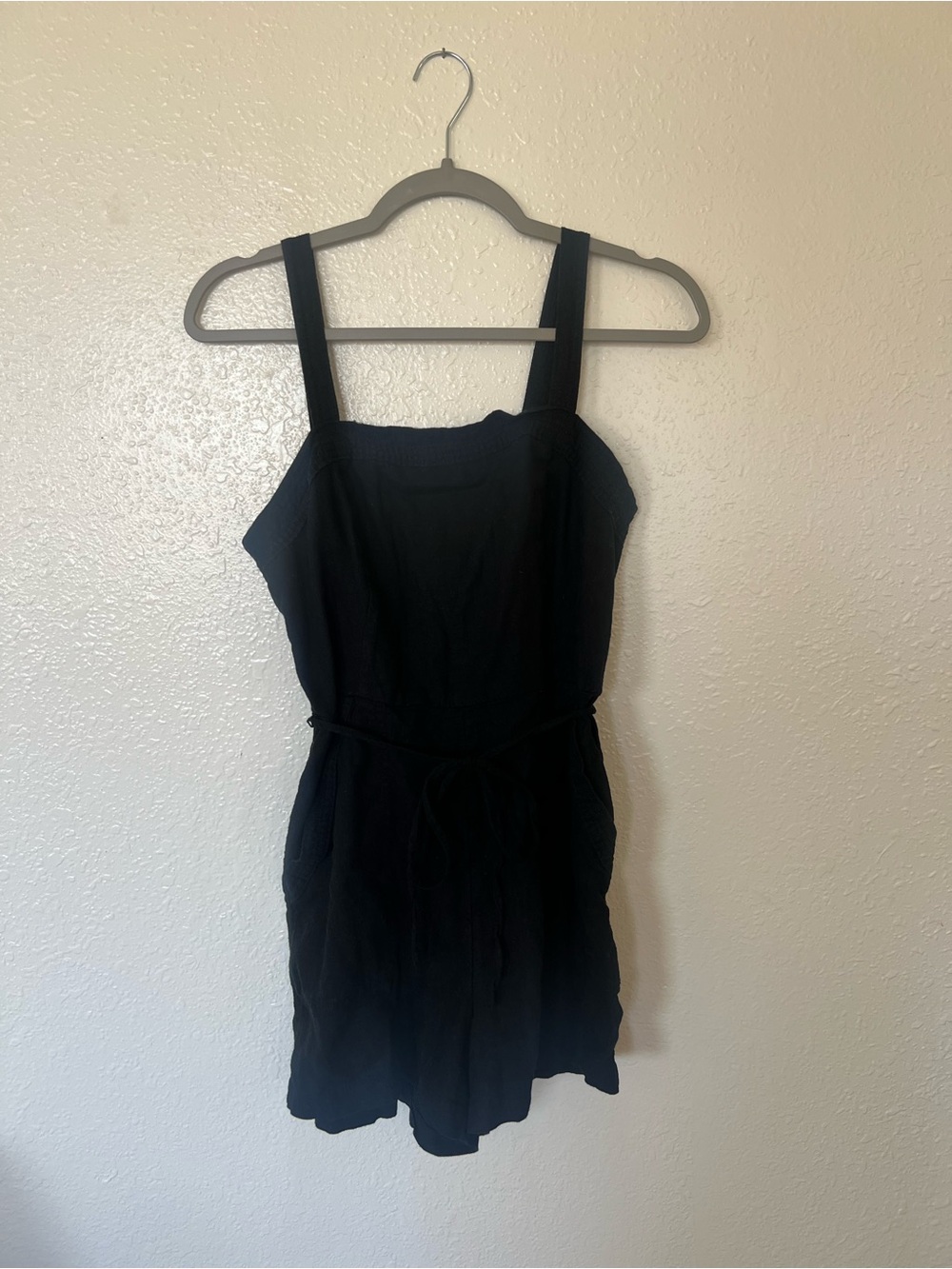 Black Romper with Tie Waist Medium